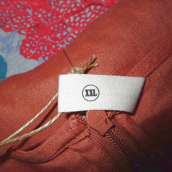 Grae Cove Linen Midi Dress Size XXL 2X Pockets Pleated Short Sleeve Lagenlook - Picture 6 of 13